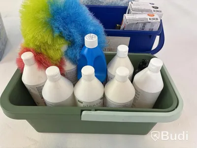 Parti med diverse städmaterial
