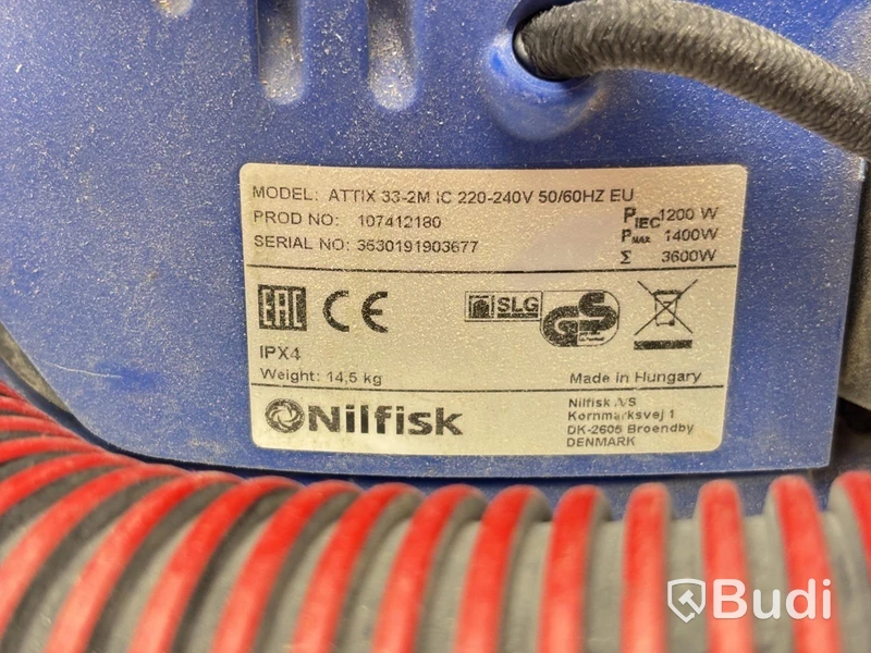 Wet and dry vacuum cleaner, Nilfisk Attix 33-2m IC