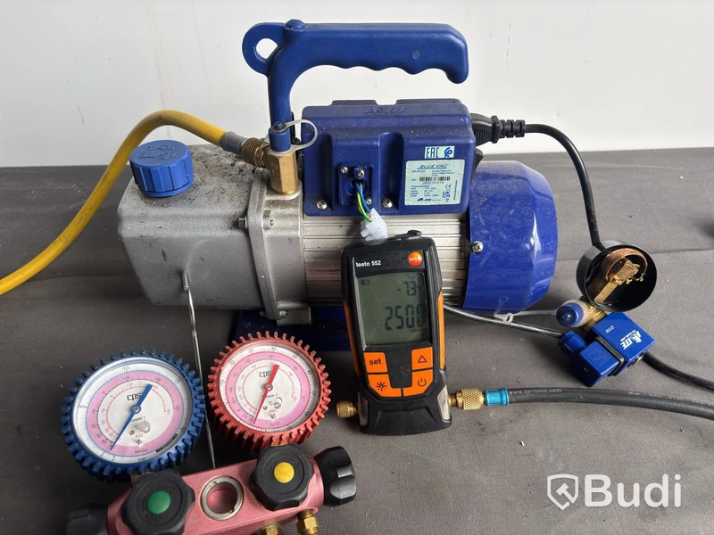 Vakuumpump Blue Vac MK-60-DS, med manometer och Testo 552