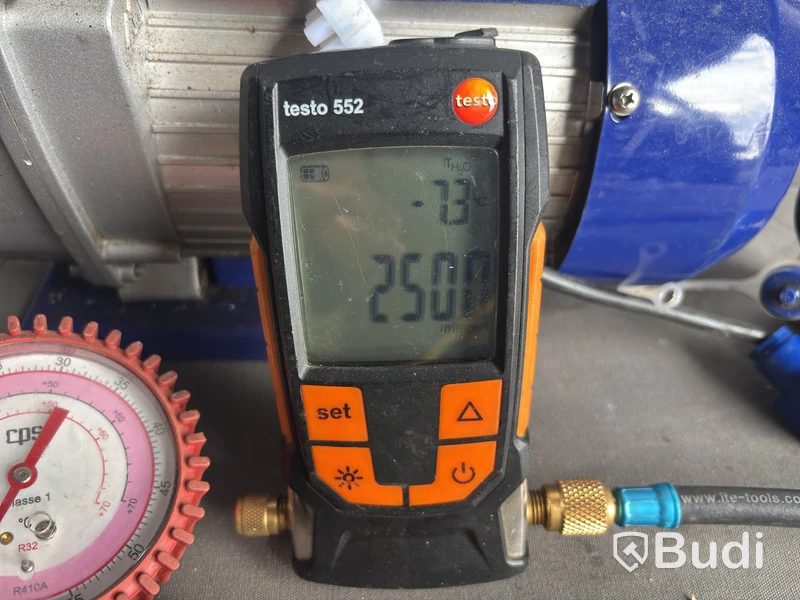Vakuumpump Blue Vac MK-60-DS, med manometer och Testo 552