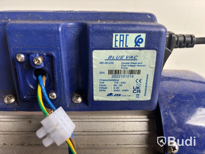 Vakuumpump Blue Vac MK-60-DS, med manometer och Testo 552