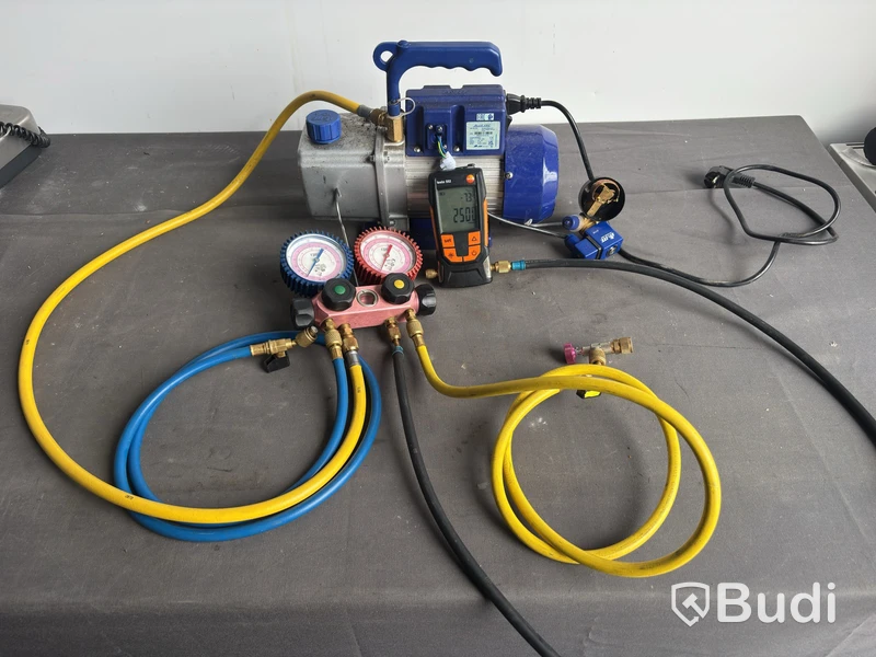 Vakuumpump Blue Vac MK-60-DS, med manometer och Testo 552