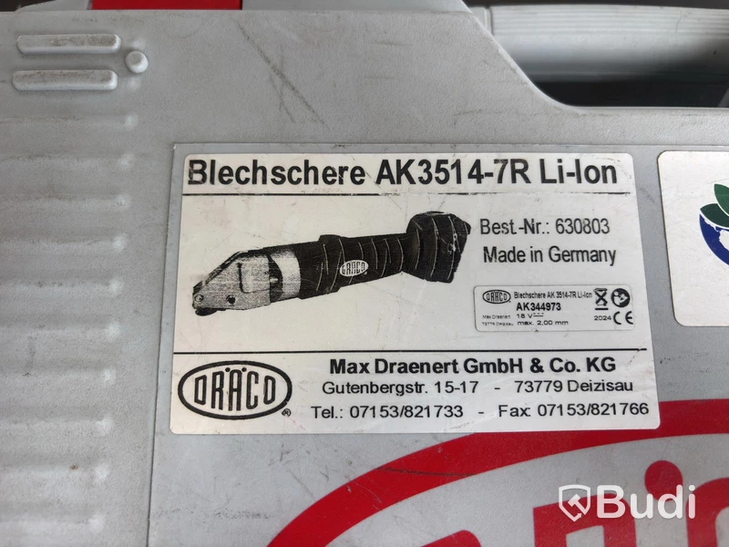 Plåtsax Dräco AK3514-7R Li-ion, 18 V