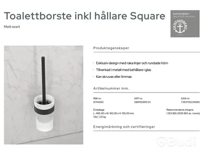 Paket med badrumstillbehör Gustavsberg: toalettrullehållare, toalettborsthållare samt 2 st. handdukshållare