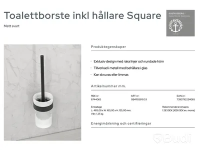 Paket med badrumtillbehör Gustavsberg: toalettrullehållare, toalettborsthållare samt 2 st. handukshållare