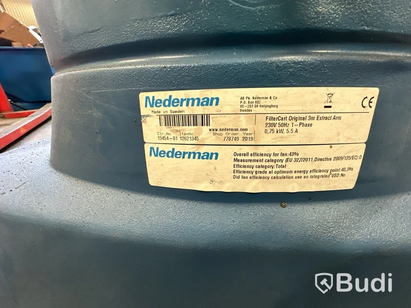 Punktutsug Nederman, FilterCart Original 3m arm, 230V