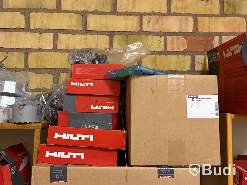 Parti brandtätningsmaterial Hilti m.m