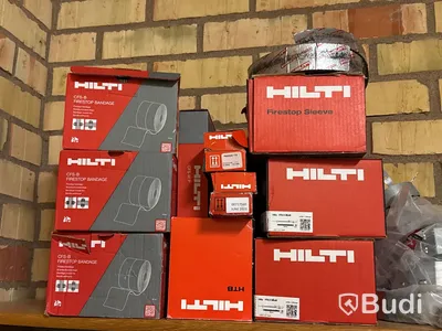 Parti brandtätningsmaterial Hilti m.m