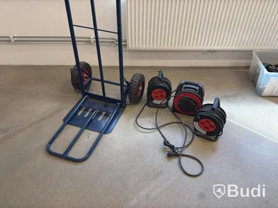 Säckkärra samt 3 st kabelvindor