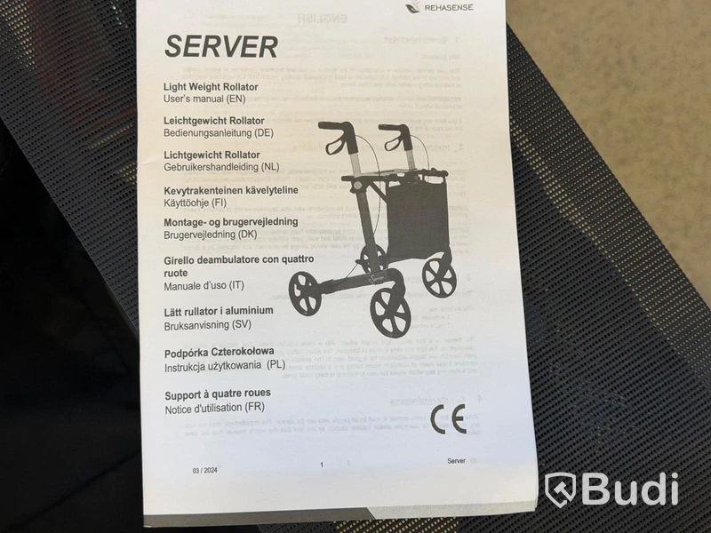 Rollator, Rehasense Server, röd