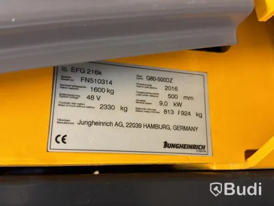 Truck, Jungheinrich EFG 216k, 2016, 3489 tim, el
