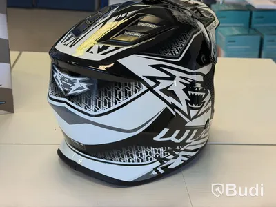 Crosshjälm Wulf AIR-X, YS, svart/vit