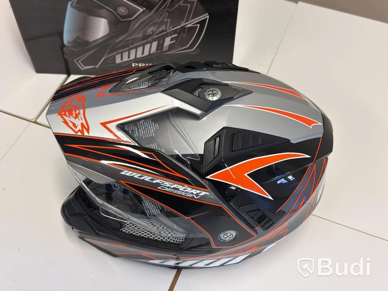 Hjälm Wulfsport Prima-X Adventure, svart/orange, M