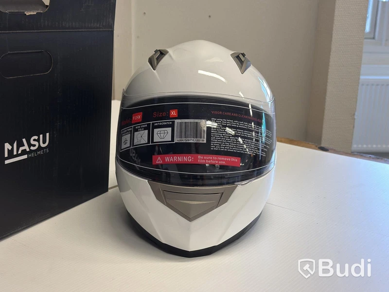 Motorcykelhjälm MASU V158, vit, XL