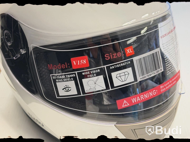 Motorcykelhjälm MASU V158, vit, XL