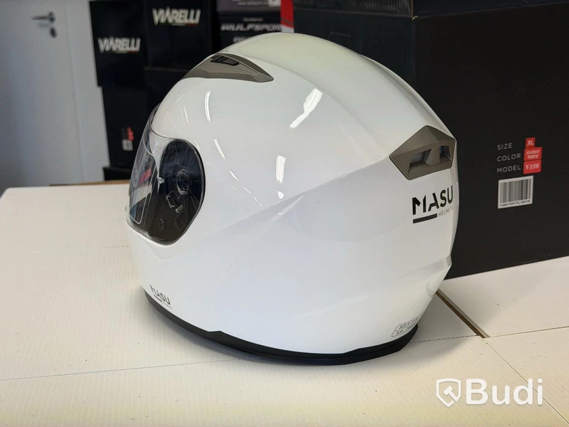 Motorcykelhjälm MASU V158, vit, XL
