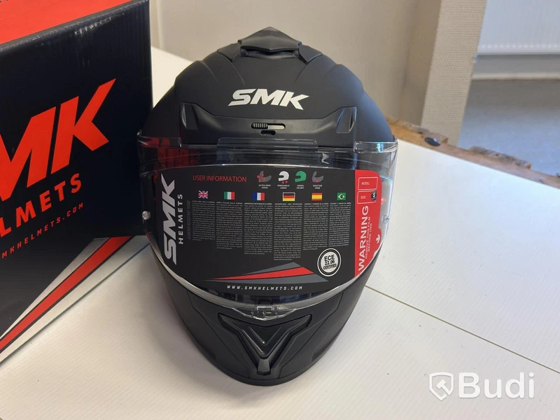Motorcykelhjälm SMK Typhoon-S01, matt svart, S