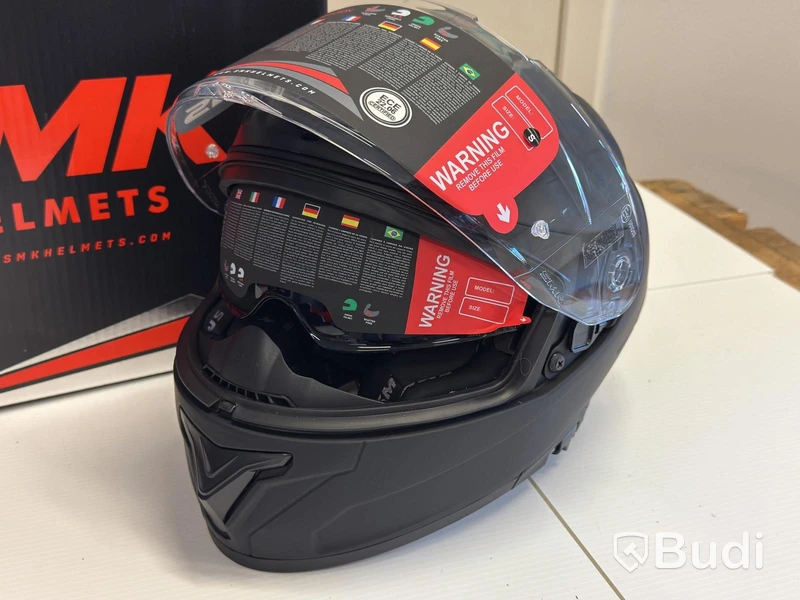 Motorcykelhjälm SMK Typhoon-S01, matt svart, S