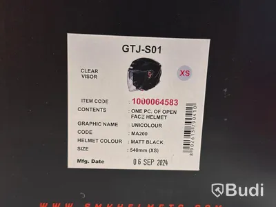 Hjälm SMK GTJ-S01, XS, matt svart