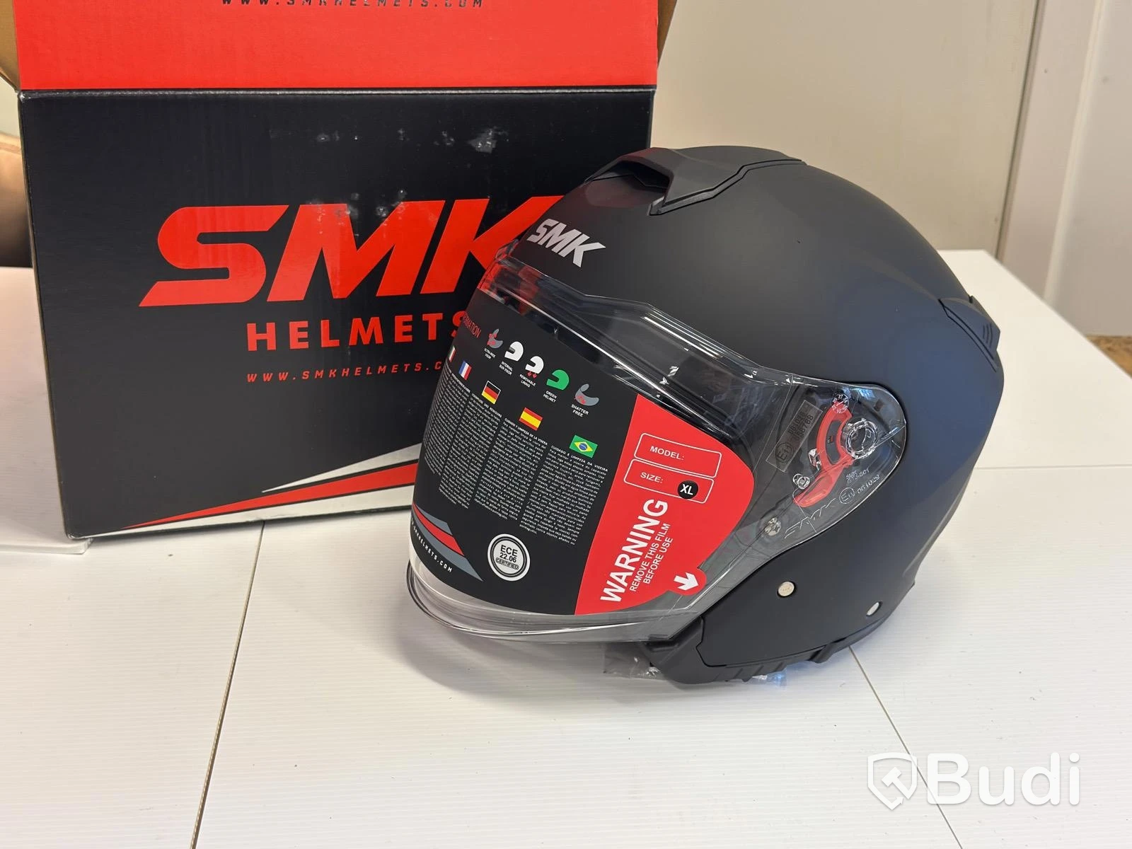 Motorcycle helmet SMK GTJ S01, XL, matte black