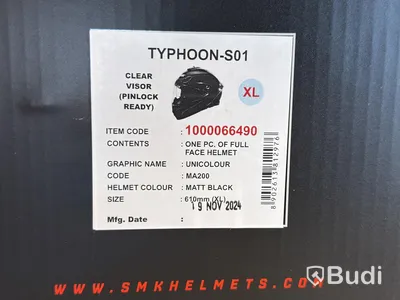 Hjälm SMK Typhoon-S01, XL, matt svart
