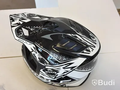 WULF motocross helmet, YM, black/white