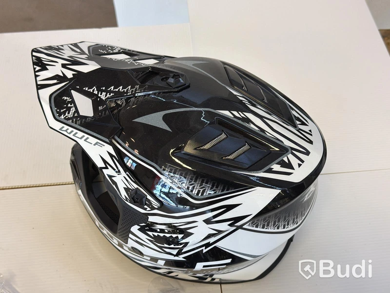 WULF motocross helmet, YM, black/white