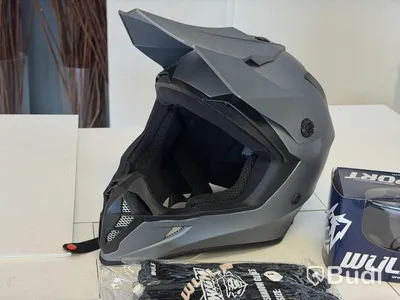 Wulfsport motocross helmet, grey