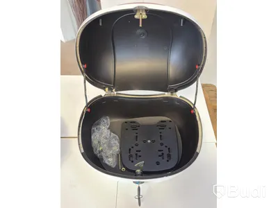 Full-face helmet, size L, and white top box