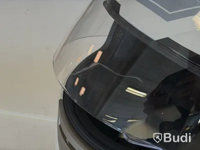 Full-face helmet, size L, and white top box