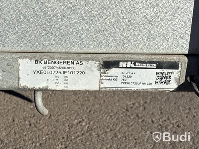 Obromsad släpvagn BK Hengeren PL0725T | 750 kg | 2018