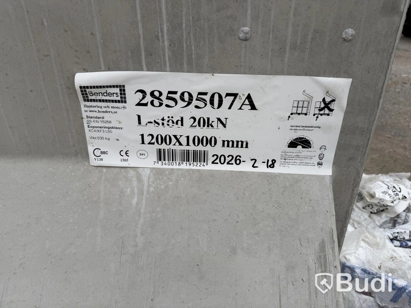 L-shaped support 1200 x 1000 mm