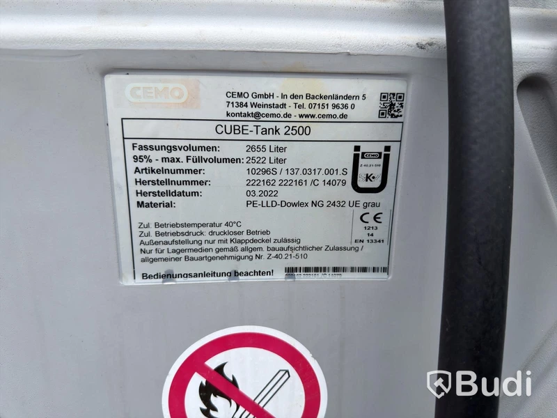Diesel tank, 2,500 litres, CUBE TANK 2500