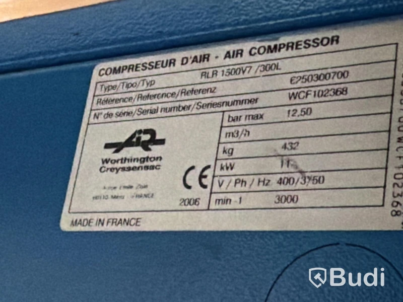 Kompressor Worthington ROLLAIR 1500V, 300 l
