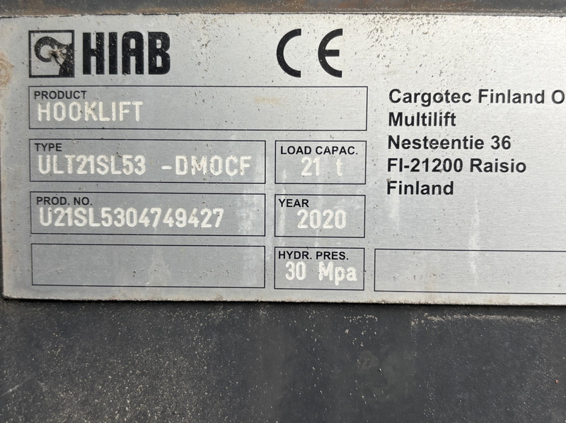 Hooklift truck Mercedes-Benz Actros 2853 -2020 | HIAB 21 tonnes