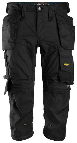 (NEW) SNICKERS PIRATE TROUSERS, 6142 BLACK, STRETCH AW HF SIZE 108