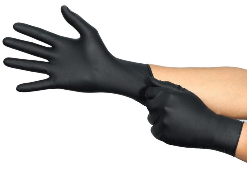 (NEW) 3 PCS. ANSELL 94-242 NITRILE DISPOSABLE GLOVES 100/PACK ESD M/8