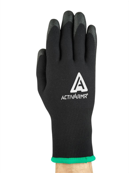 (NEW) ANSELL 97-631 LINED PVC GLOVE, BLACK, SIZE 7, 13 PAIRS