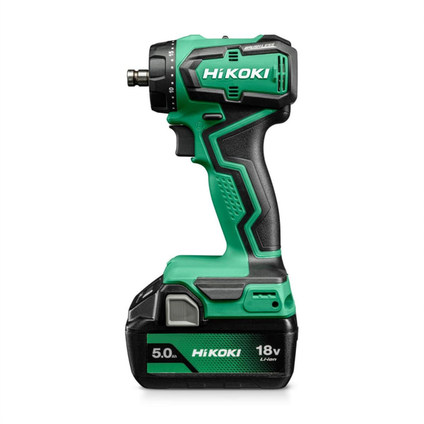 (NEW) HIKOKI DS18DDQ DRILL/DRIVER, 18V SET 2X5AH/4 CHUCKS/HCS NOTE! BROKEN