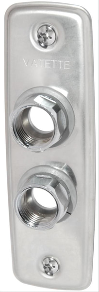 (NEW) 2 PCS. 18 VATETTE WALL PLATES FOR 2 PIPES, 60 C/C, PEX, ALUPEX FKR.