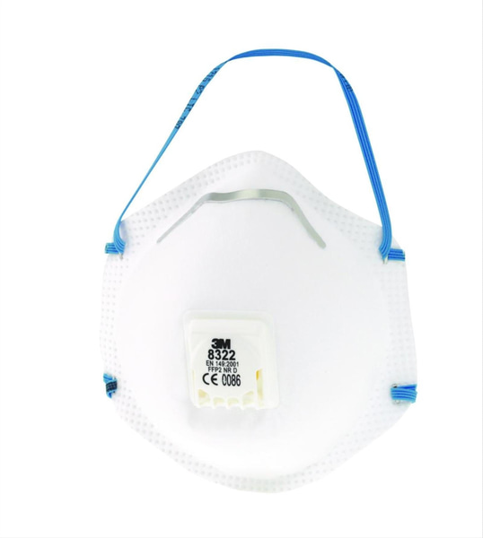 (NEW) 2 PCS. 3M 8322FN FILTERING HALF MASKS, P2, WITH VALVE, 10-PACK