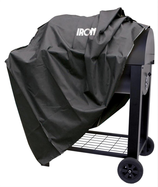 (NEW) IRONSIDE CHARCOAL GRILL WITH SIDE TABLE, L=106.W=48.H=107 WITH PROTECTIVE COVER