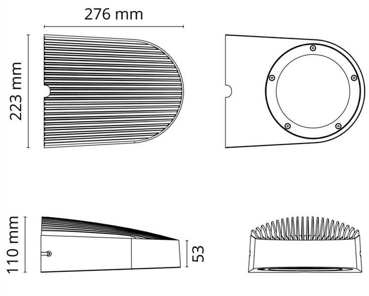 (NEW) WALL LUMINAIRE 30W 2300LM 3K IP 65, FEVIK ASYM NOTE! THE PRODUCT IS DAMAGED