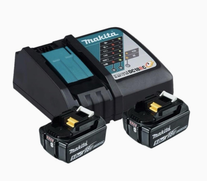 (NEW) Makita Rapid Charger, DC18RC incl. 2 BL1850B batteries