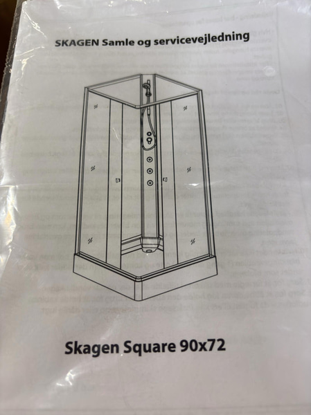 Duschbotten Skagen 90x72, inkl. duschslang