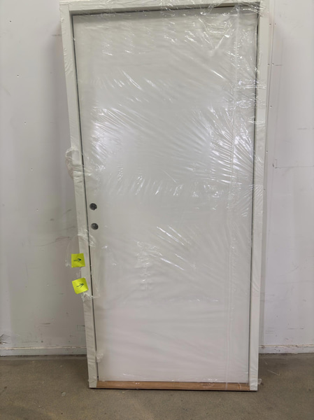 NEW) FIRE- & ACOUSTIC DOOR SOLID ELEMENTS YSTAD 10X21 - LEFT-HUNG WHITE