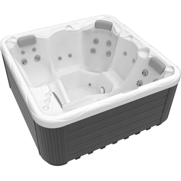 (NEW) WELLIS CALLISTO HOT TUB 5-SEATER 20 JETS ICE WHITE+COVER LIFTER