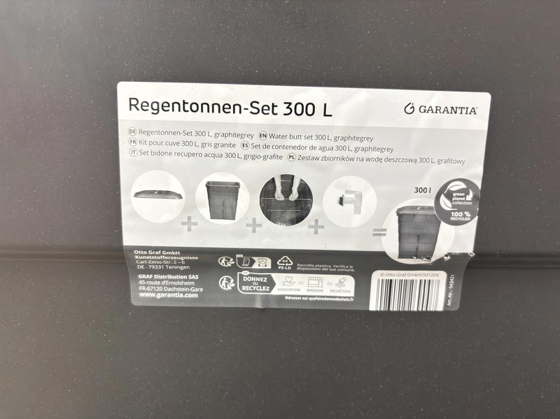 Regntunna med ställ Garantia. 300 L