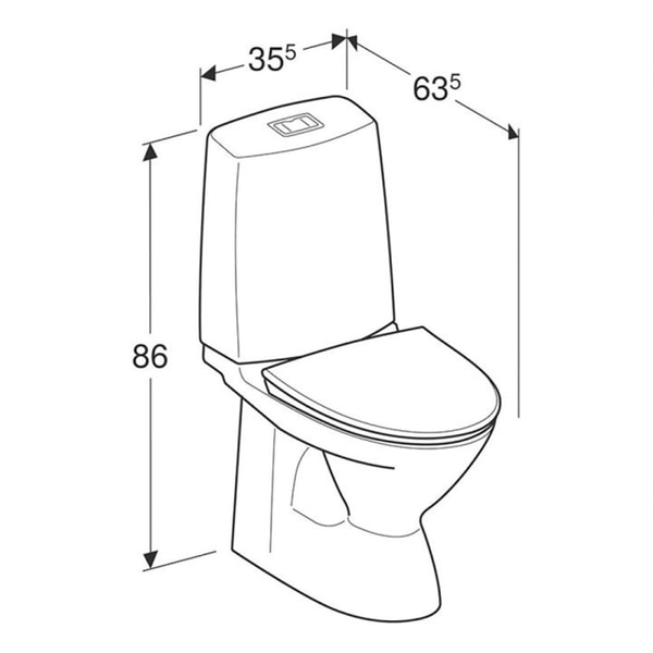 (NEW) IFÖ VINTA RIMFREE TOILET, S-TRAP, INCL. HARD SEAT