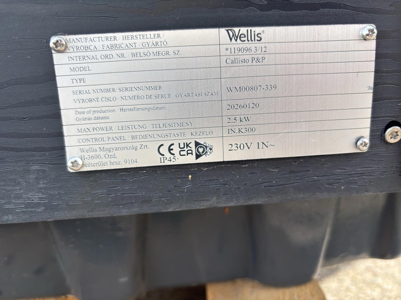 SPABAD WELLIS CALLISTO 5 PLATSER 20 JETS ICE WHITE + LOCKLYFT